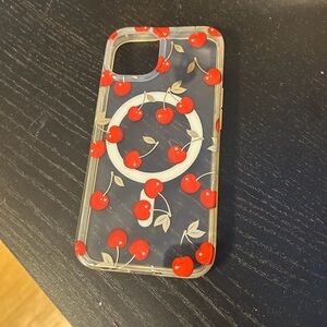 Cherry Pattern Phone Case - Red and Clear